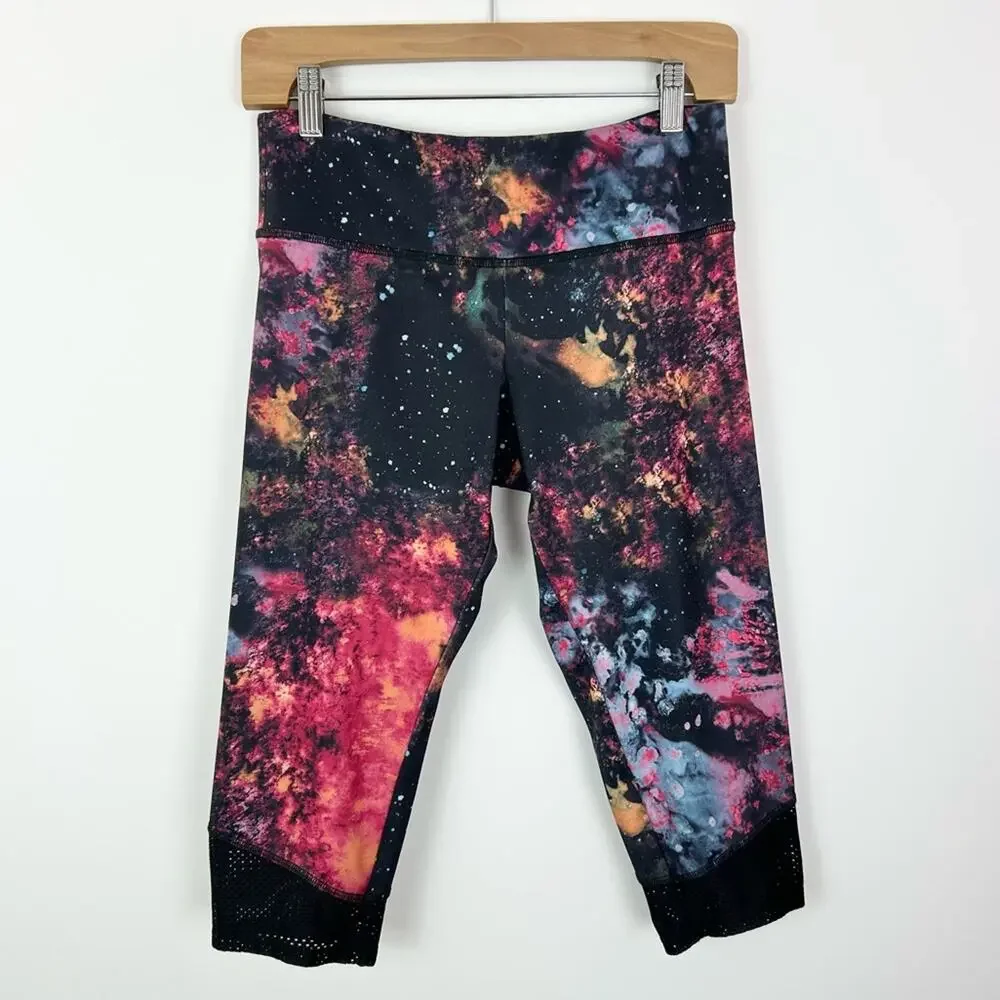 Onzie Crop Legging Sky Space Celestial‎ Milky Way Mesh Size Medium / Large